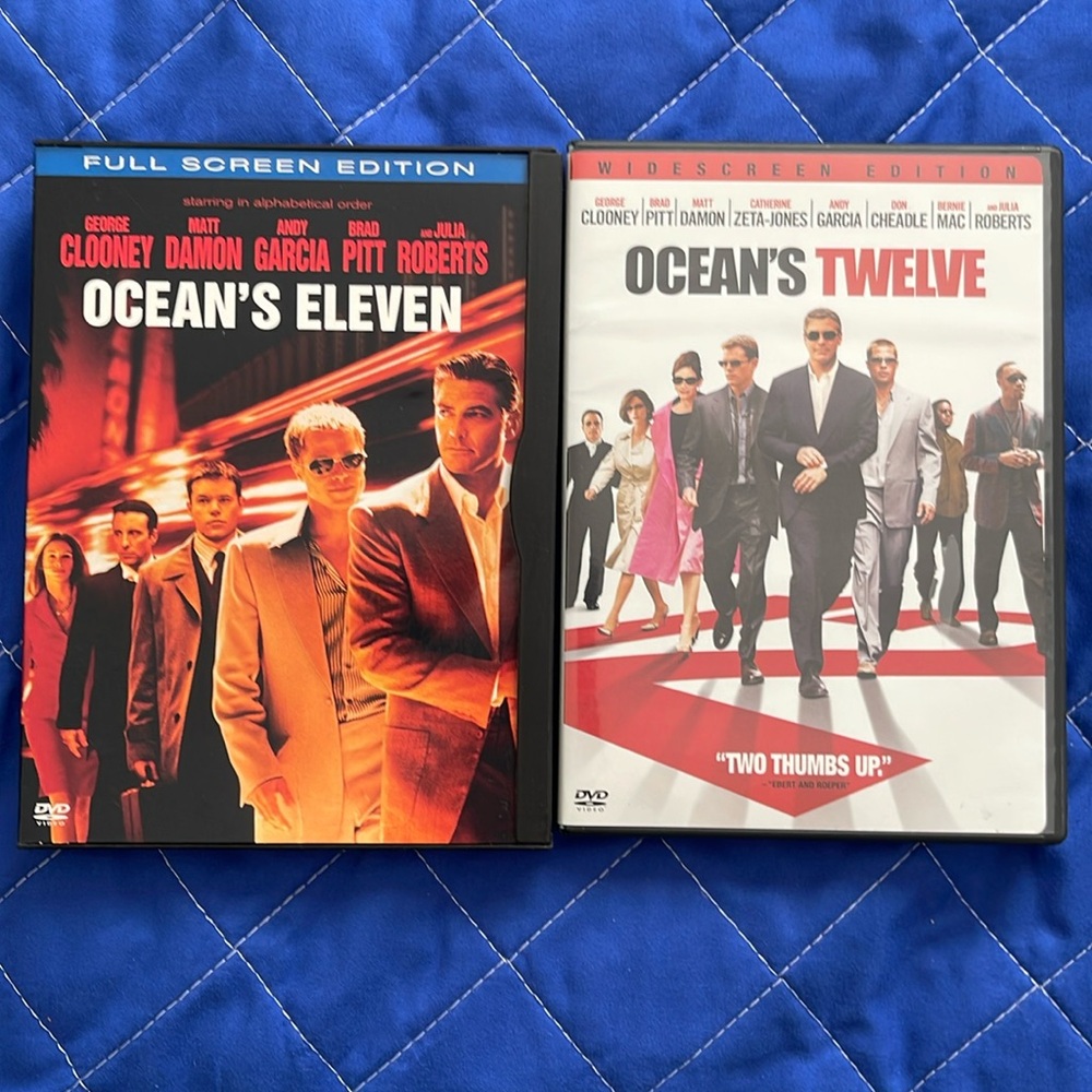 Ocean’s Eleven and Ocean’s Twelve DVDS